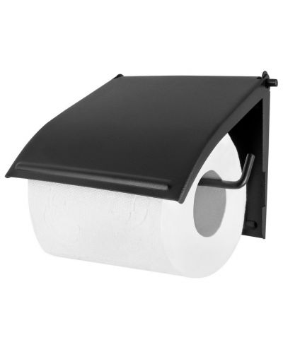 Поставка за тоалетна хартия AWD - стомана, черен мат - 1