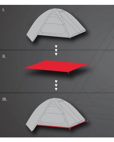 Подложка за палатка Hannah - Groundsheet 2, сива - 3