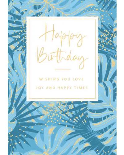 Поздравителна картичка Artige - Честит рожден ден, синьо и златисто - 1