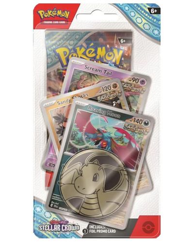 Pokemon TCG: Scarlet & Violet 7 Stellar Crown Premium Checklane Blister - Roaring Moon - 1