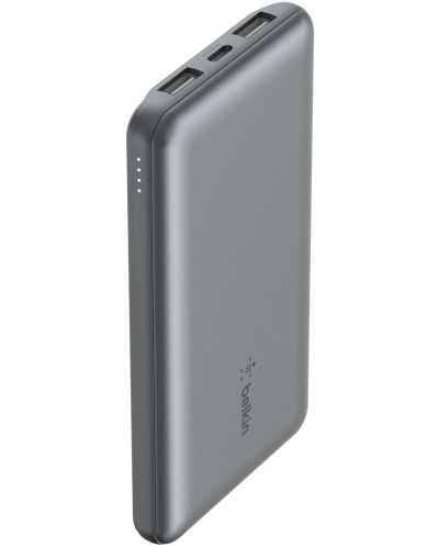 Портативна батерия Belkin - Power Bank, 10000 mAh, кабел USB-C, сива - 1