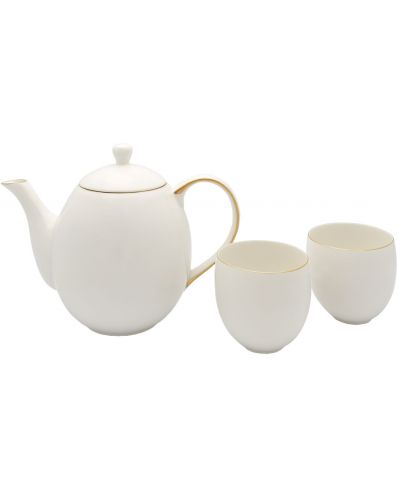 Порцеланов сет за чай Bredemeijer - Canterbury, 1.2 L, 3 части, бял - 1