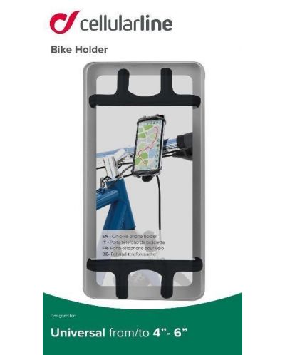 Стойка за телефон Cellularline - Handle, за велосипед, черна - 3