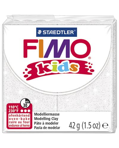 Полимерна глина Staedtler Fimo Kids - бял блестящ цвят - 1