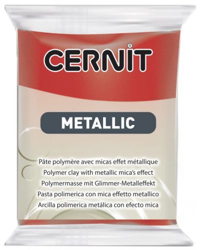Полимерна глина Cernit Metallic - Червена, 56 g - 1
