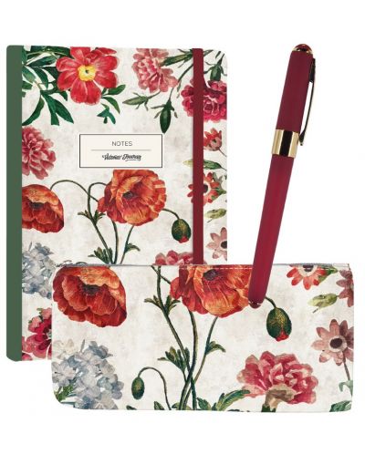 Подаръчен комплект Victoria's Journals - Poppy, 3 части, в кутия - 1