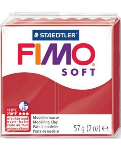 Полимерна глина Staedtler Fimo Soft - 57 g, червена - 1