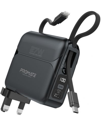 Портативна батерия ProMate - PowerPack-20Pro, 20000 mAh, черна - 1