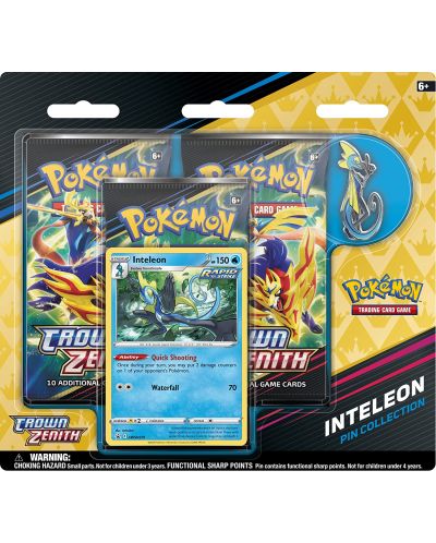 Pokemon TCG: Sword & Shield 12.5 Crown Zenith Pin Collection - Inteleon - 1