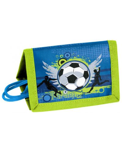 Портмоне Paso Football - С връзка, синьо-зелено