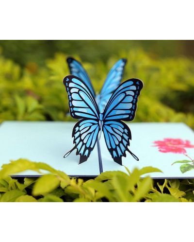 Поздравителна картичка Kiriori Pop-up - Пеперуди - 3