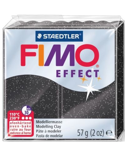 Полимерна глина Staedtler Fimo Effect - 57g, черна - 1