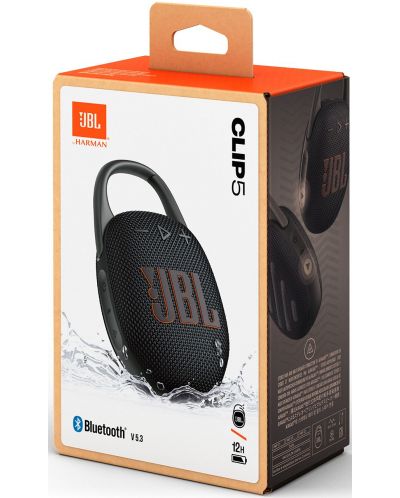 Портативна колонка JBL - Clip 5, черна - 8