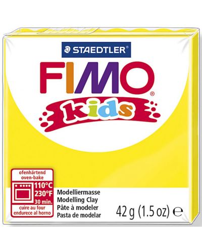 Полимерна глина Staedtler Fimo Kids - Жълта - 1