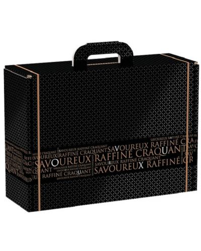 Подаръчна кутия Giftpack Savoureux - 34.2 x 25 x 11.5 cm, черно и златно - 1
