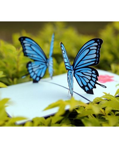 Поздравителна картичка Kiriori Pop-up - Пеперуди - 1
