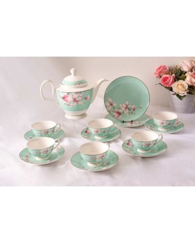 Порцеланов комплект за чай Morello - Tiffany Blue Magnolia, 16 части - 3