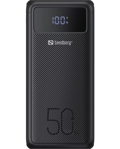 Портативна батерия Sandberg - USB-C PD 130W, 50000 mAh, черна - 1