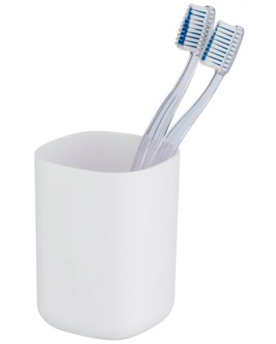 Поставка за четки за зъби Wenko - Davos, 7.7 х 10.5 cm, бял мат - 1