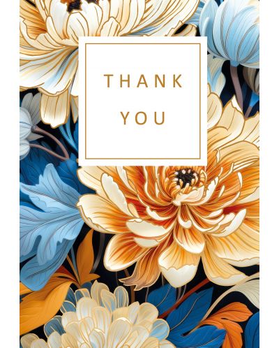 Поздравителна картичка Artige -  Благодаря, с цветни мотиви - 1