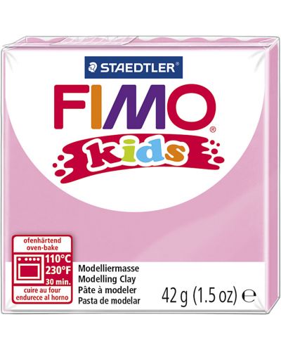 Полимерна глина Staedtler Fimo Kids - светло розов цвят - 1