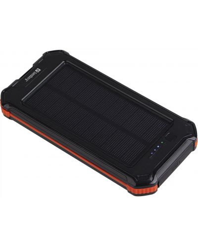 Портативна батерия Sandberg - Solar 3 в 1, 10000 mAh, черна - 1