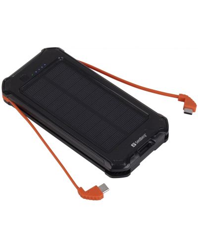 Портативна батерия Sandberg - Solar 3 в 1, 10000 mAh, черна - 4