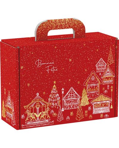Подаръчна кутия Giftpack Bonnes Fêtes - Червена, 25 cm - 1