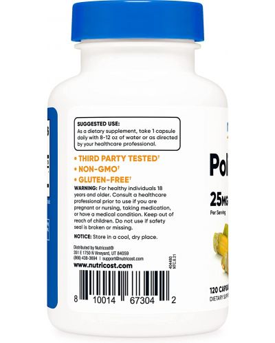 Policosanol, 25 mg, 120 капсули, Nutricost - 3