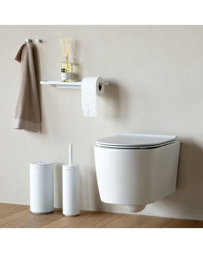 Поставка за тоалетна хартия с рафт Brabantia - MindSet, Mineral Fresh White - 8
