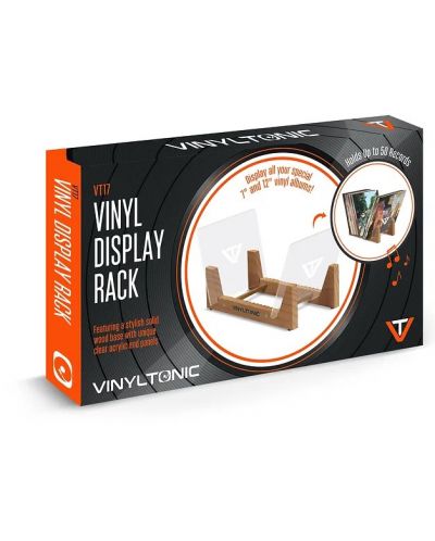 Поставка за грамофонни плочи Vinyl Tonic - VT17, кафява/прозрачна - 2