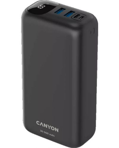 Портативна батерия Canyon - PB-301, 30000 mAh, черна - 1