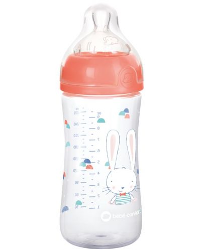Полипропиленова бутилка Bebe Confort - Emotion, Sweet Bunny, 270 ml, розова - 1