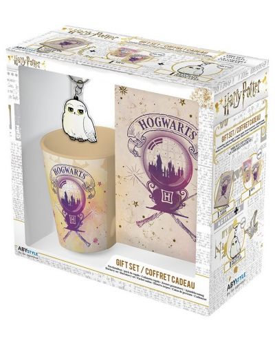 Подаръчен комплект ABYstyle Movies: Harry Potter - Hogwarts (purple) - 1