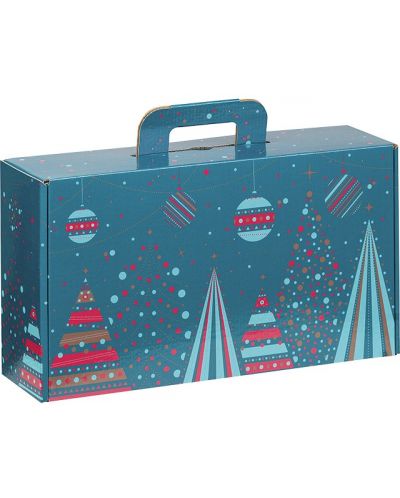 Подаръчна кутия Giftpack Bonnes Fêtes - Синя, 33 cm - 1