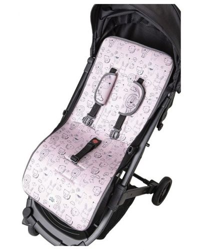 Подложка за бебешка количка Interbaby - С животни, розова - 5