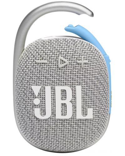 Портативна колонка JBL - Clip 4 Eco, бяла/сребриста - 1