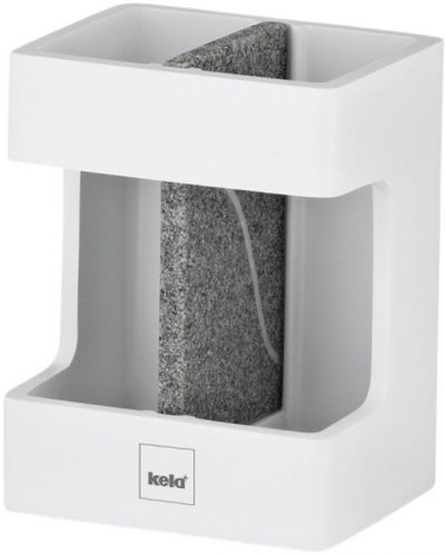 Поставка за четки за зъби Kela - Cube, 8.5 x 6.5 x 11.5 cm, бяла - 1