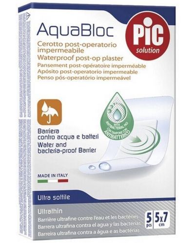 AquaBloc Постоперативни пластири, 5 x 7 cm, 5 броя, Pic Solution - 1