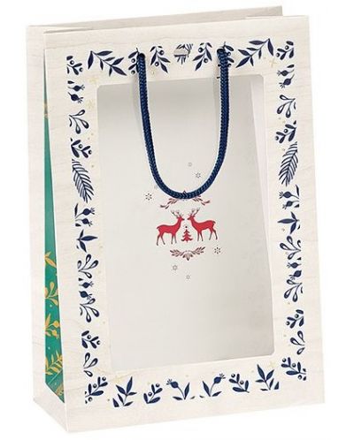Подаръчна торбичка Giftpack Bonnes Fêtes - Еленчета, 29 cm - 1