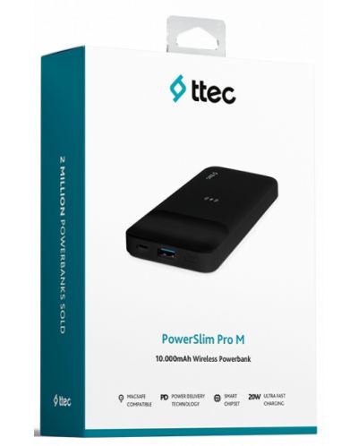 Портативна батерия ttec - PowerSlim Pro M, 10000 mAh, черна - 4