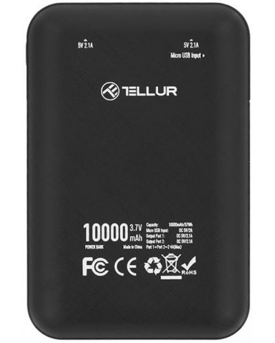 Портативна батерия Tellur - PCB2, 10000 mAh, черна - 4
