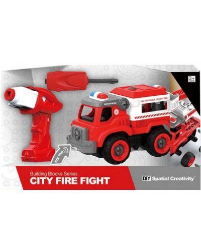 Пожарна кола за сглобяване с винтоверт Force Link - 1