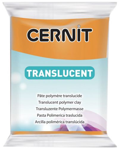 Полимерна глина Cernit Translucent - Оранжева, 56 g - 1