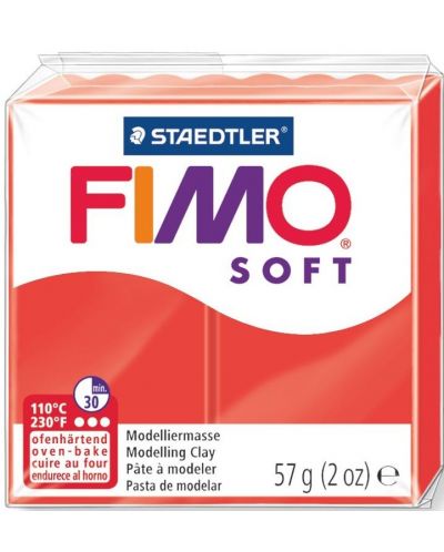 Полимерна глина Staedtler Fimo Soft - 57 g, червена - 1