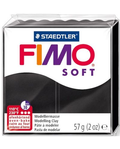 Полимерна глина Staedtler Fimo Soft - 57 g, черна - 1