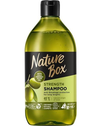 Nature Box Подсилващ шампоан, маслина, 385 ml - 1