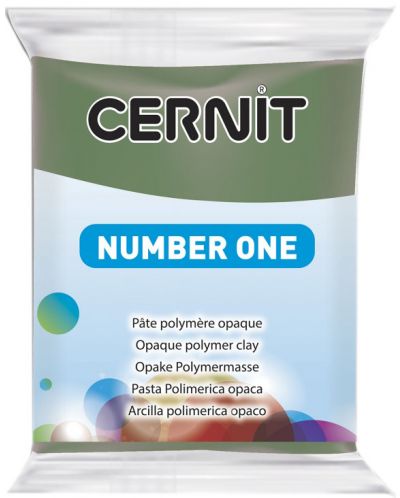 Полимерна глина Cernit №1 - Маслено зелена, 56 g - 1