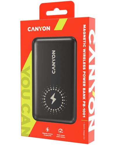 Портативна батерия Canyon - PB-1001 Magsafe, 10000 mAh, черна - 3