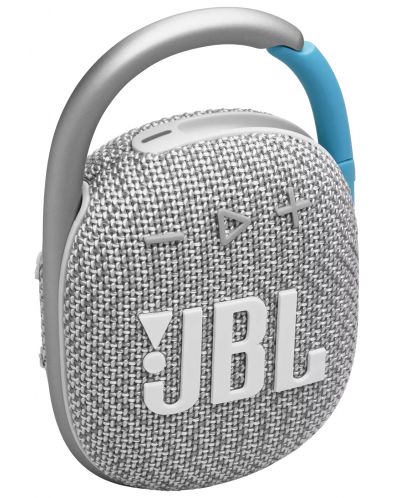 Портативна колонка JBL - Clip 4 Eco, бяла/сребриста - 3
